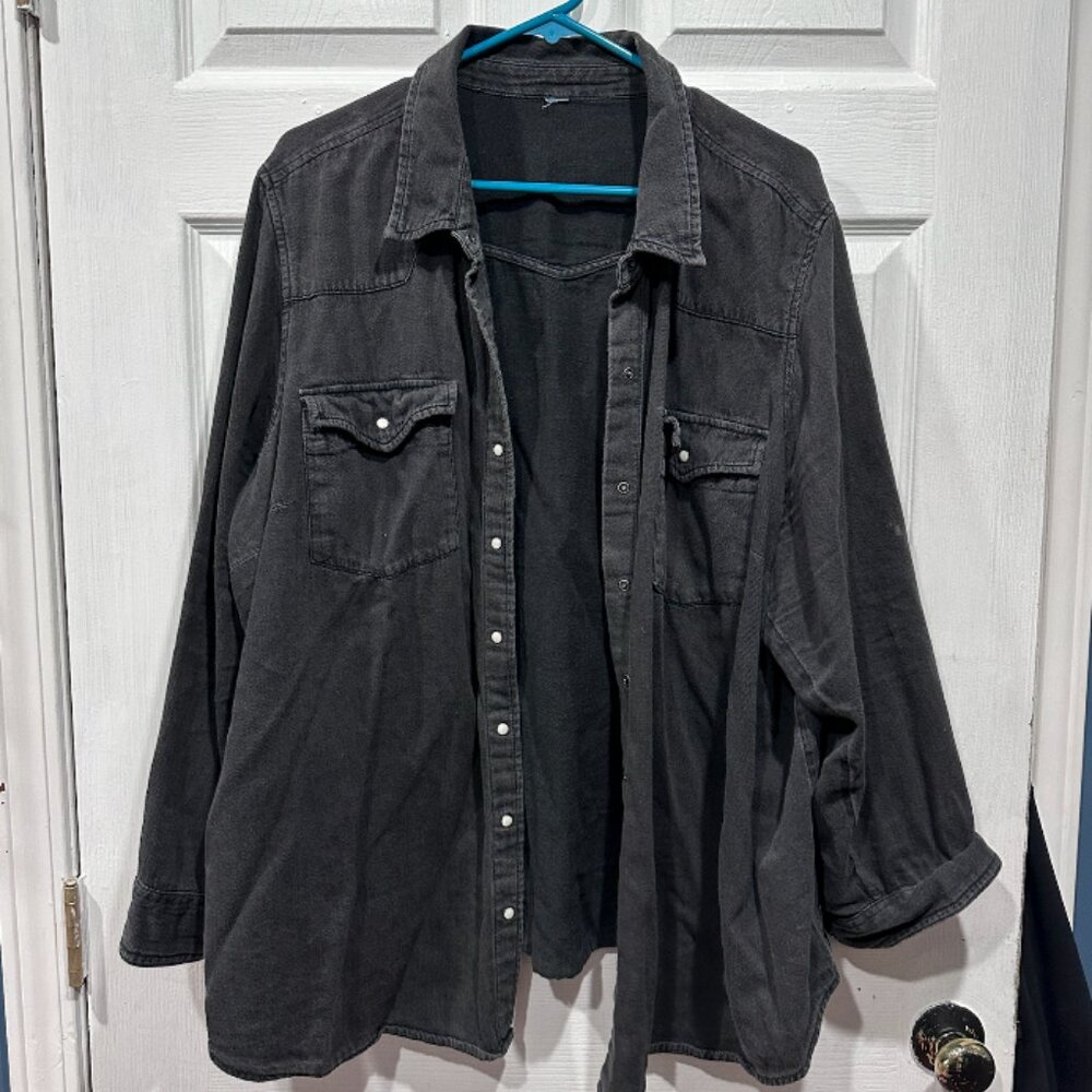 Black Pearl-Button Shirt